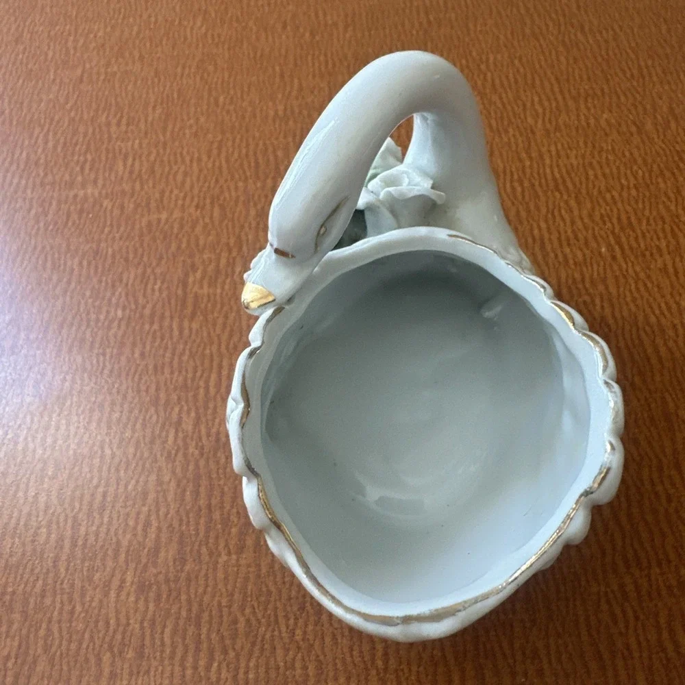 Vintage Porcelain SWAN Mini‎ Planter / Trinket Holder